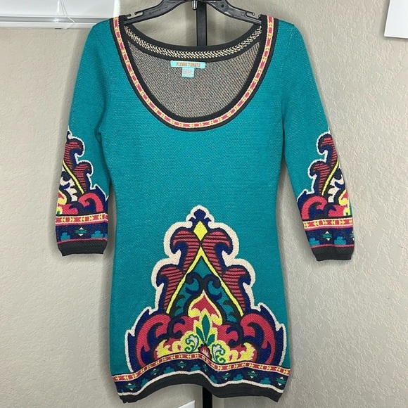 Flying Tomato Dresses & Skirts - 360 - Flying Tomato EUC Teal Sweater Dress, Size Large